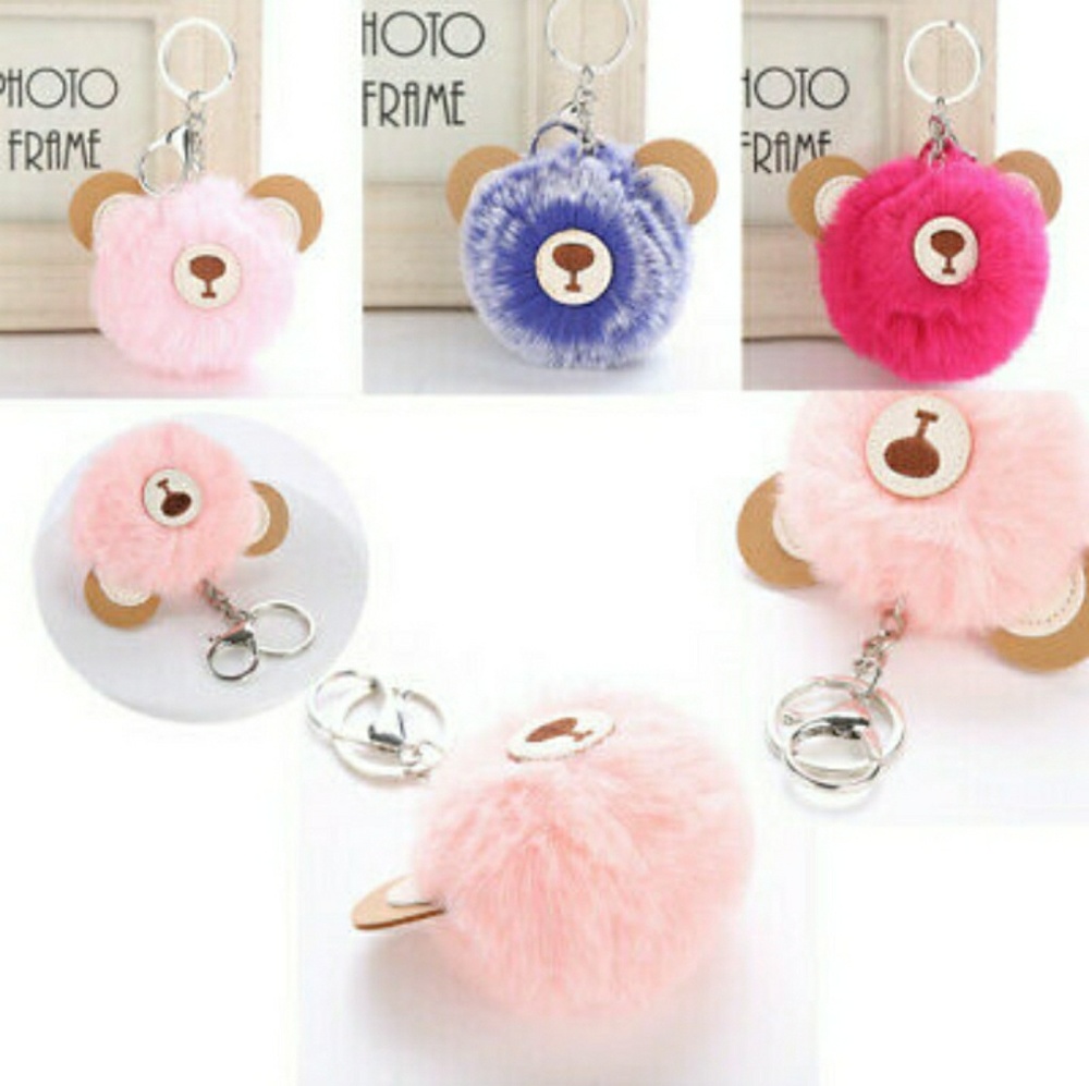 2for💥 Fuzzy Wuzzy Bear Keychain & Fob